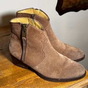 Bussola Anthropologie Alameda Annie Ankle Boots Booties Brown/Tan Size 37/US 7